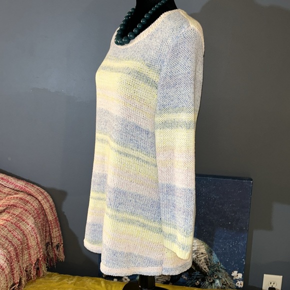 Talbots Size L 3/4 Sleeve Loose Knit Pastel Sweater - Picture 5 of 12